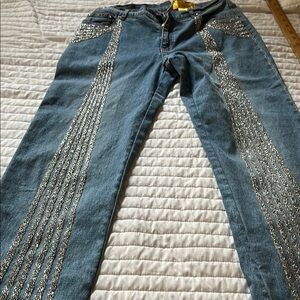 Ane V Blue and Silver Straight Leg Jeans